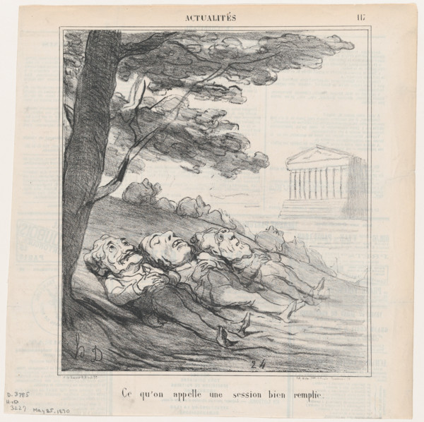 Ce qu'on appelle une session bien remplie, 1870. Creator: Honore Daumier.