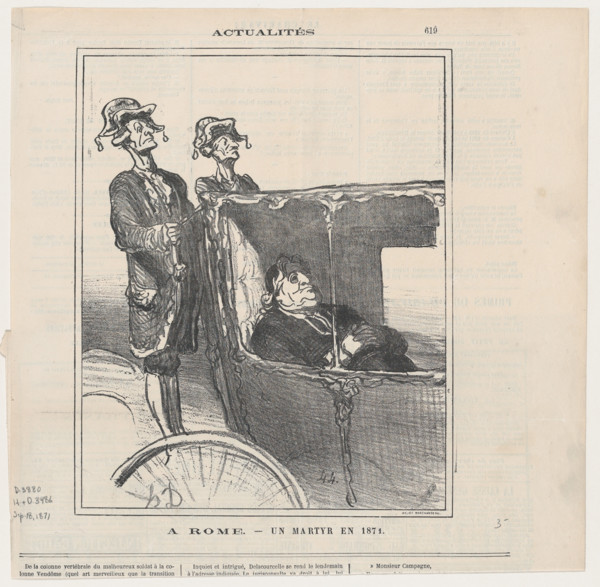 A Rome - un martyr en 1871, (1871).  Creator: Honore Daumier.