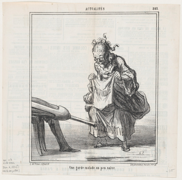 Une garde-malade un peu naïve, 1868.  Creator: Honore Daumier.