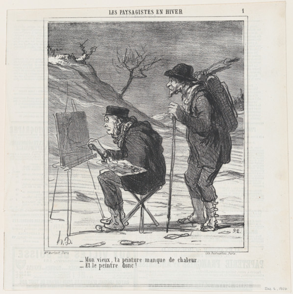 Mon vieux, ta peinture manque de chaleur, 1864. Creator: Honore Daumier.