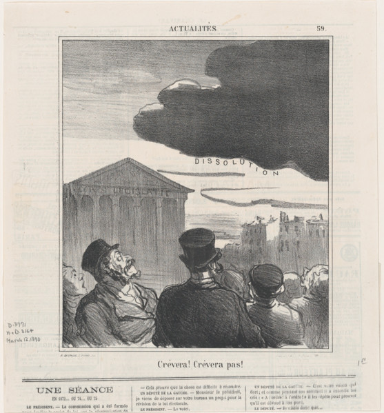 Crèvera! Crèvera pas!, 1870. Creator: Honore Daumier.