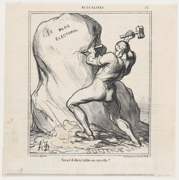 Sera t-il dieu, table ou cuvette, 1869.  Creator: Honore Daumier.