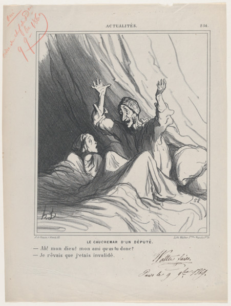 Le Cauchemar d'un Député, 1869. Creator: Honore Daumier.