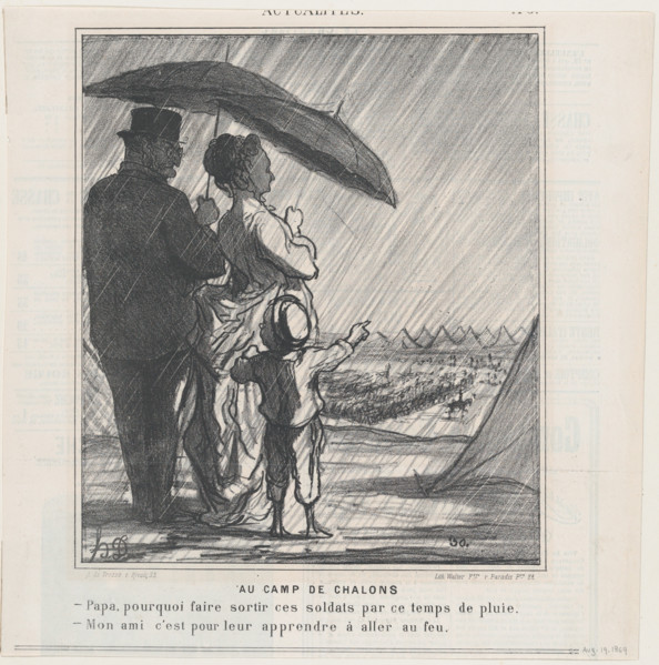 Au Camp de Chalons, 1869.  Creator: Honore Daumier.