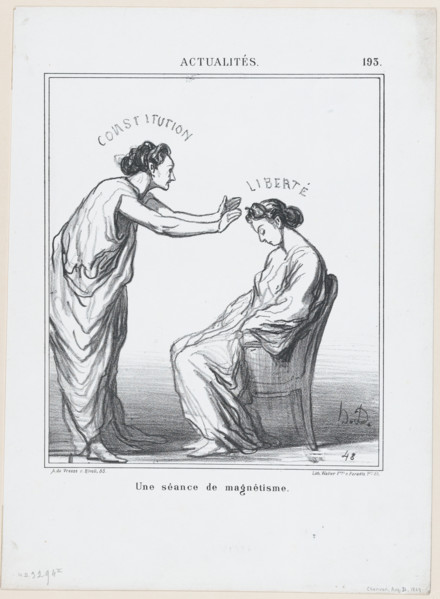 Une séance de magnétisme, 1869. Creator: Honore Daumier.