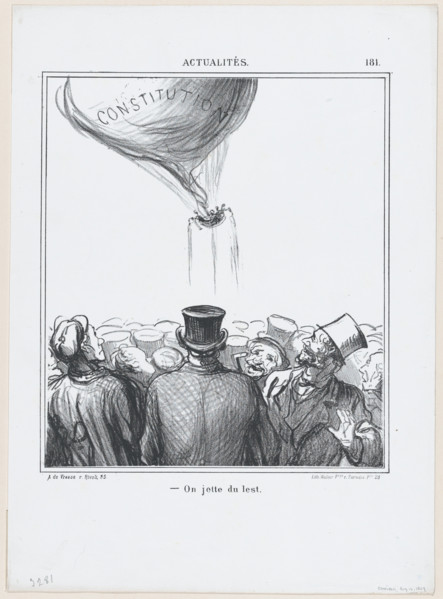On jette du lest, 1869.  Creator: Honore Daumier.