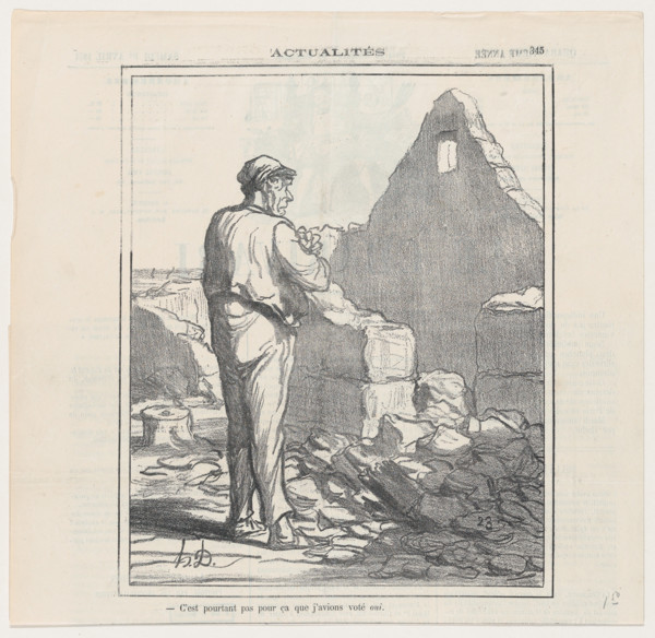 C'est pourtant pas pour ça que j'avions voté oui, 1871.  Creator: Honore Daumier.