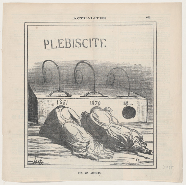 Avis aux amateurs, 1871. Creator: Honore Daumier.