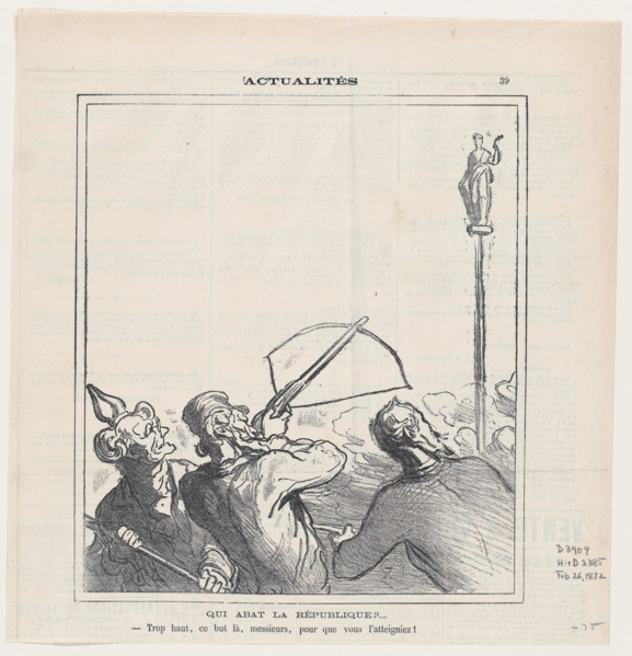 Qui abat la République?, 1872.  Creator: Honore Daumier.