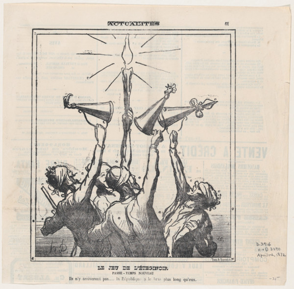Le Jeu de l'Éteginoir [sic l'éteignoir], 1872.  Creator: Honore Daumier.