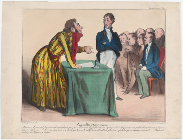 Plate 6: L'Assemblée d'Actionnaires, 1838. Creator: Honore Daumier.