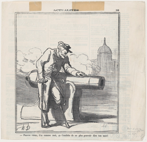 Pauvre vieux, t'es comme moi..., 1870. Creator: Honore Daumier.