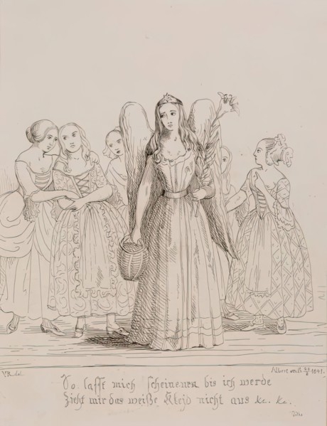 Mignon-from Wilhelm Meister by Goethe, 1841. Creators: Queen Victoria, Prince Albert.