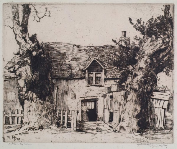 Duhen's Pig Farm, 1907. Creator: Martin Hardie.