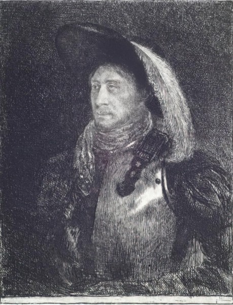 A Man in Armour with Hat and Feather, 1827. Creator: Andrew Geddes.