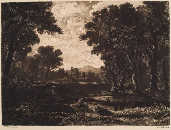 A Wooded Landscape with Castle, (c1830s), c1889. Creator: William Brassey Hole.