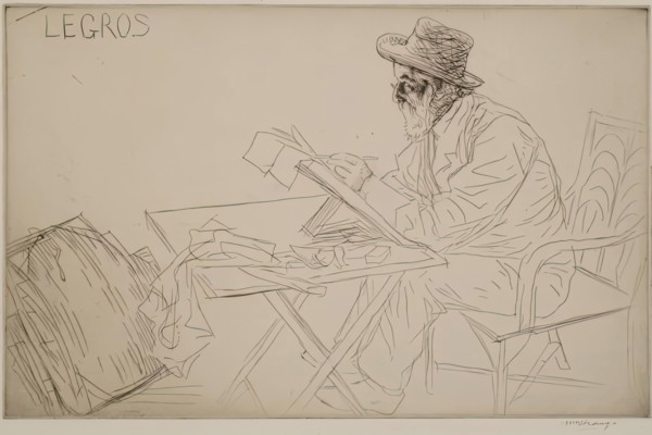 Portrait of Alphonse Legros, 1910. Creator: William Strang.