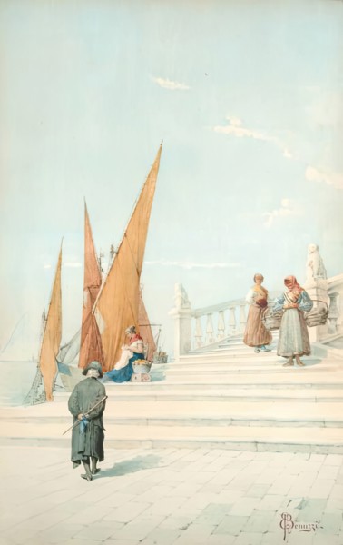 Riva Degli Schiavoni, 1875-1899. Creator: Edwin Benuzzi.