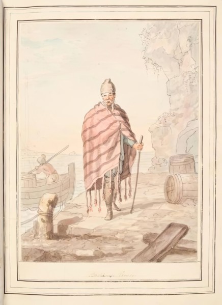 Bochinese Venice, leaf from 'A Collection of Dresses by David Allan Mostly from Nature', 1776. Creator: David Allan.