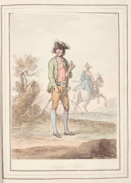 Thief Catcher, Rome, leaf from 'A Collection of Dresses by David Allan Mostly from Nature', 1776. Creator: David Allan.