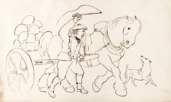 A Man Driving A Horse-Drawn Cart, 1825-1839. Creator: James Howe.