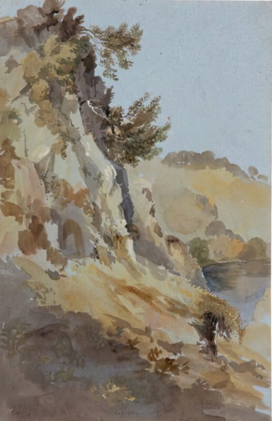Lago Agnano and the Grotta del Cane, 1825. Creator: James William Giles.