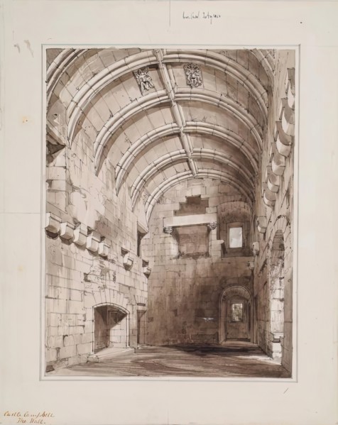 Campbell Castle - The Hall, 1850. Creator: Robert William Billings.