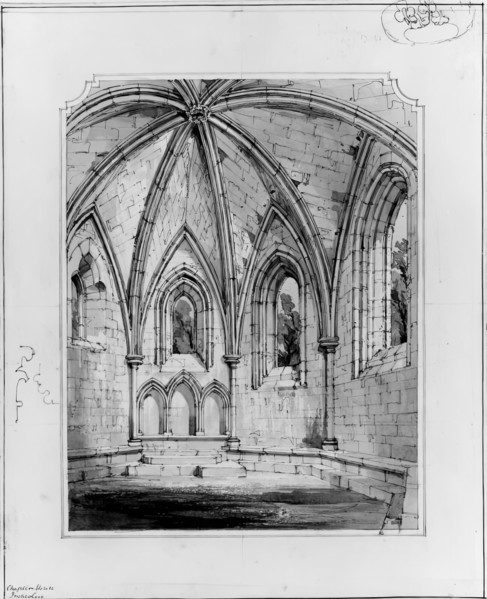Inchcolm near Edinburgh - The Chapter House, 1856. Creator: Robert William Billings.