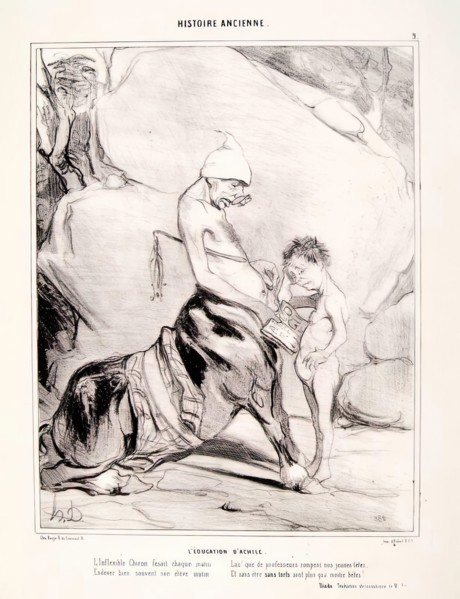 Histoire Ancienne. L' éducation d'Achile, c1843.  Creator: Honore Daumier.