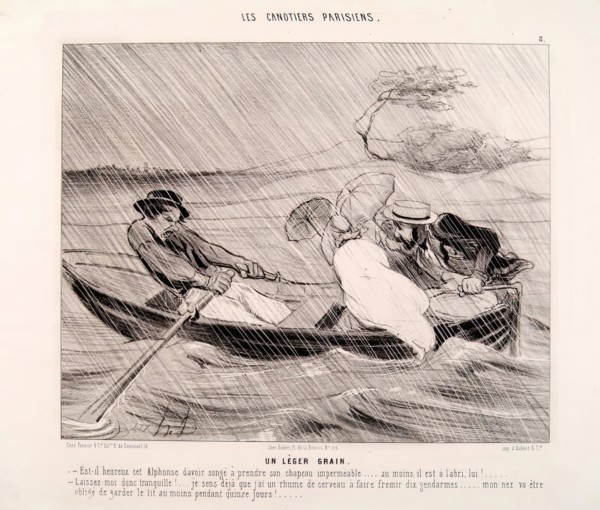 Les Canotiers Parisiens-Un Leger Grain, 1843. Creator: Honore Daumier.