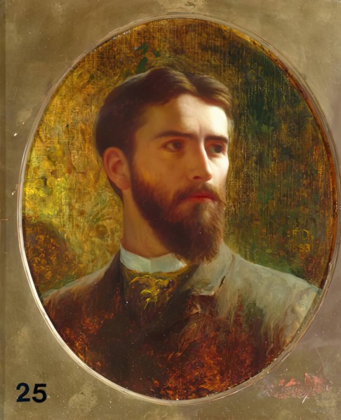 Sir Frank Bernard Dicksee, Self Portrait, 1883. Creator: Frank Dicksee.