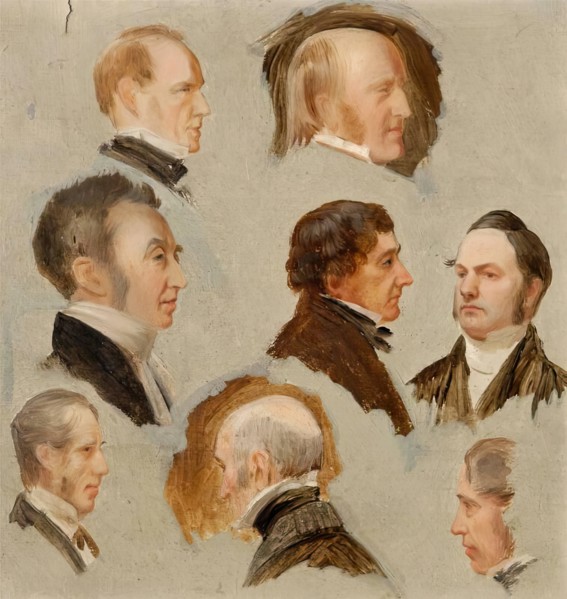 Heads of Aberdeen Personalities, 1850-1870. Creator: James William Giles.