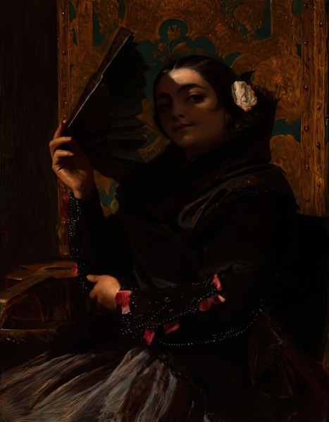 Una Maja Bonita, 1856. Creator: John Phillip.
