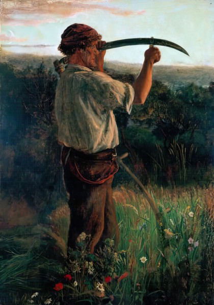 The Mower, c1865. Creator: Arthur Hughes.