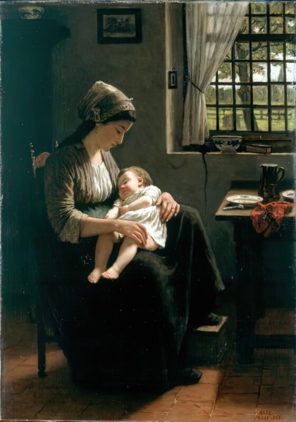 Le Bonheur d'une Mère, 1869. Creator: David Adolf Constant Artz.