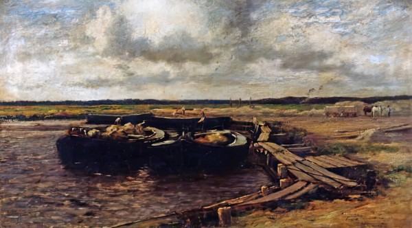 Clay Barges, Norfolk, c1890s. Creator: Leslie Thomson.
