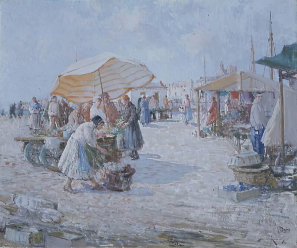 Market on the Atlantic Coast, c1890-1940. Creator: William Lee-Hankey.