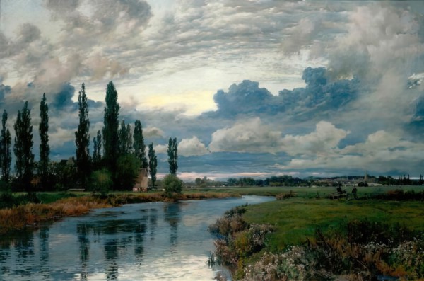 Poplars in the Thames Valley, c1870-1910. Creator: Alfred William Parsons.