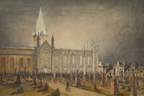 Fire in St Nicholas Kirk, c1874. Creator: Unknown.