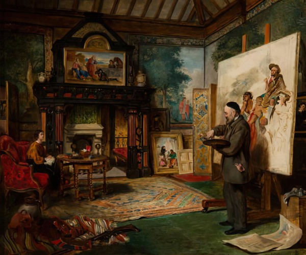 John Phillip in his Studio, 1863-64. Creator: John Ballantyne.