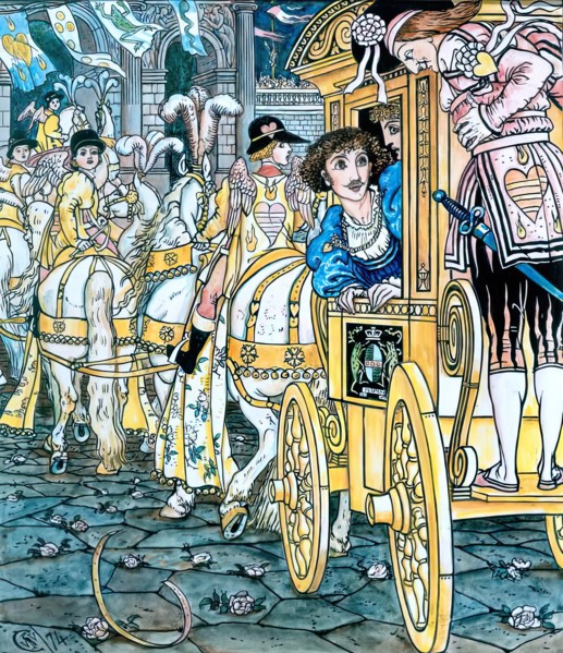 The Wedding Procession - Illustration for 'The Frog Prince', 1874. Creator: Walter Crane.