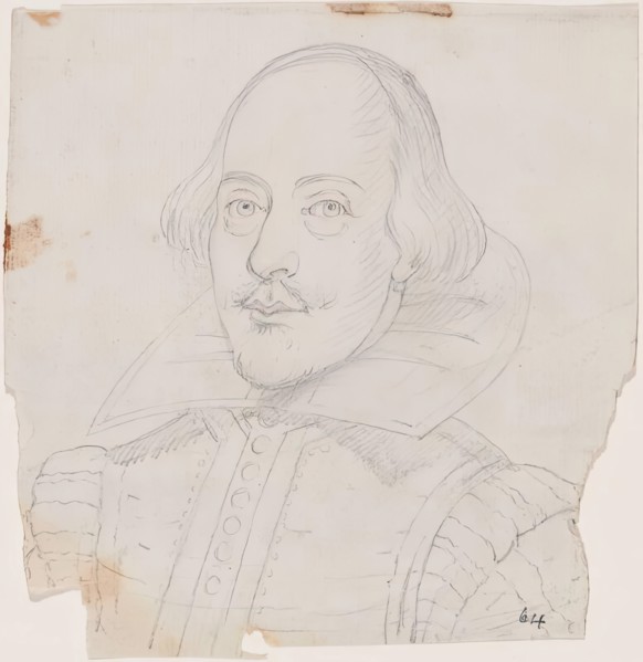 Drawing from a Portrait of Shakespeare. Creator: William Williams.