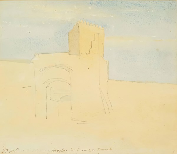 Porta di San Lorenzo, Rome, 1825. Creator: James William Giles.