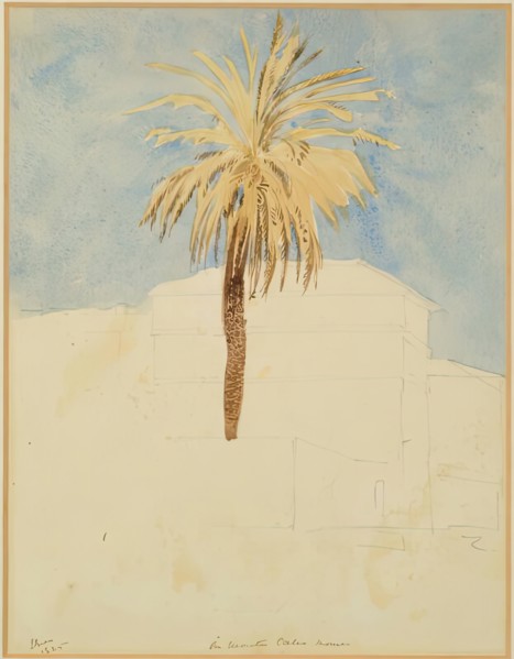 On Monte Calio, Rome - Palm Tree, 1825. Creator: James William Giles.