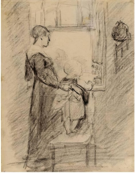 Woman and Child at Window, 1825-1841. Creator: David Wilkie.