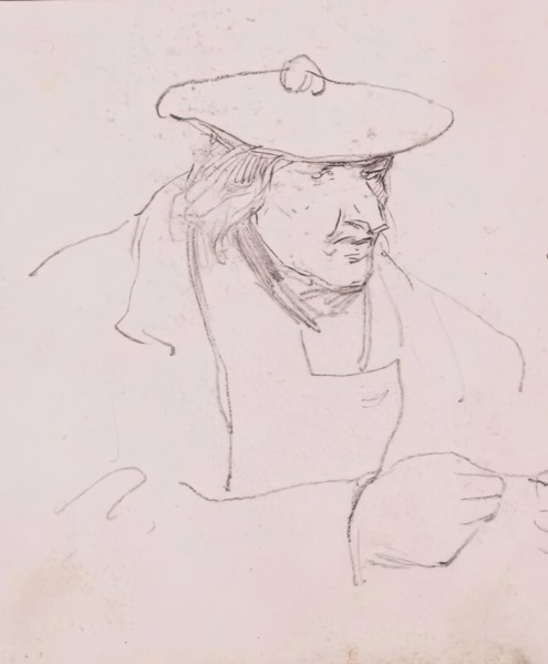 Study of Man (half-length), c1830s. Creator: John Phillip.