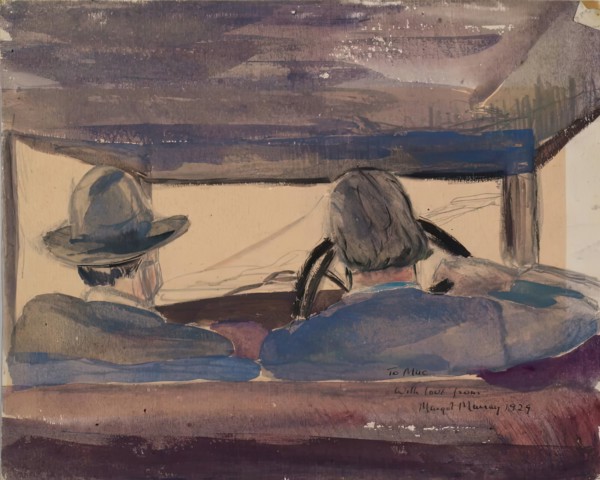 James McBey Driving - View from Back Seat, 1929. Creator: Margot Murray.