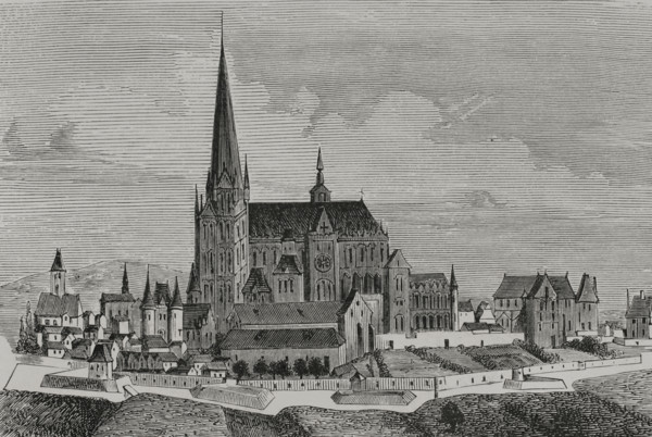 Saint-Denis Abbey, France, 1877.  Creator: Unknown.