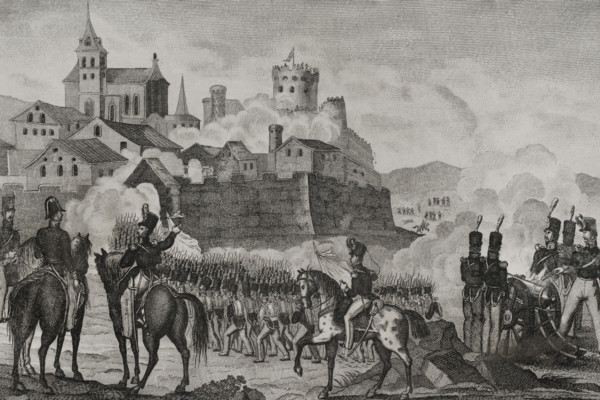 First Carlist War, (1833-1840): Taking of the town and fort of Irún, (17 May 1837), 1845.  Creator: Unknown.