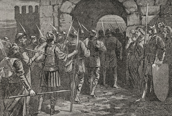 Siege of Gerona (Girona) (27 June to 10 September 1285), 1890.  Creator: Unknown.